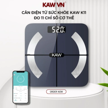 Cân Điện Tử Thông Minh KAW Bluetooth - Màn Hình LED, Kính Cường Lực, Theo Dõi Sức Khỏe Gia Đình 229.000₫ 8