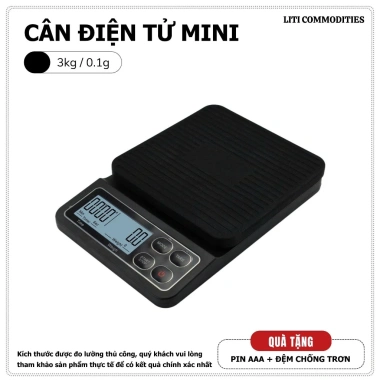 Cân điện tử tiểu ly 3kg/0.1g cho nhà bếp và pha chế - Giá sỉ 166k, chính xác cao 8