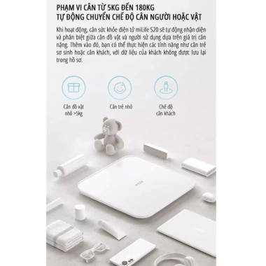 Cân điện tử Xiaomi Smart Scale 2 Mijia S200 - Đo cân nặng chính xác, giảm còn 189.000đ, bảo hành 3 tháng
