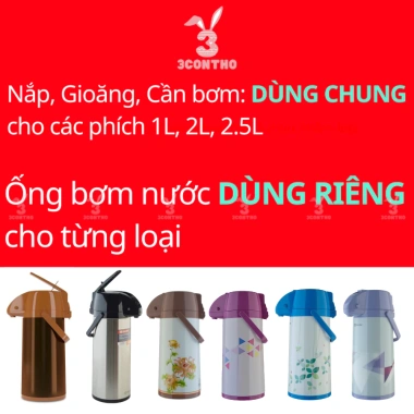 Cần gạt, cần bơm Rạng Đông 2.045/2.045ST1E/1.045/2.545ST1E + nắp ấn, gioăng ron thay thế bình thủy 1L-2.5L – Giá chỉ 40.000 VND
