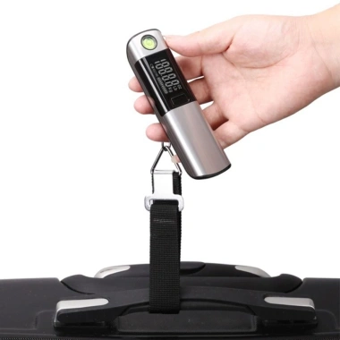 Cân hành lý cầm tay LIUJIR 50Kg LCD, chính xác cao, thước băng & móc mini ngoài trời 3