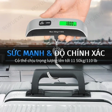 Cân hành lý điện tử di động 50kg LCD treo, giá 53.625 VND - giảm giá