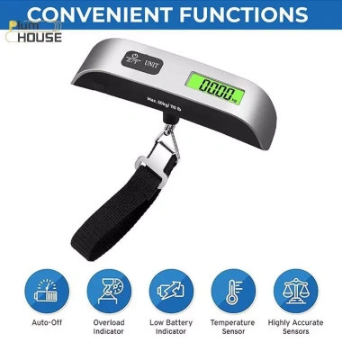 Cân Hành Lý Điện Tử PlumHOUSE Ngôi Sao Vàng 50KG 110LB - Độ Chính Xác Kỹ Thuật Số, Dễ Mang, Giá Ưu Đãi 94.600₫