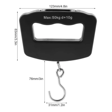 Cân hành lý du lịch MUVAKO 110lb 50kg - Cân điện tử LCD, móc treo, túi cân chính xác 2