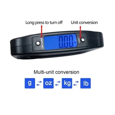 Cân hành lý du lịch MUVAKO 110lb 50kg - Cân điện tử LCD, móc treo, túi cân chính xác 4