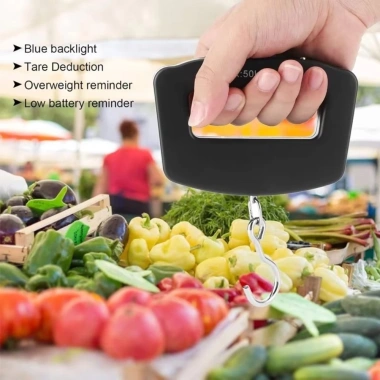Cân hành lý du lịch MUVAKO 110lb 50kg - Cân điện tử LCD, móc treo, túi cân chính xác 7