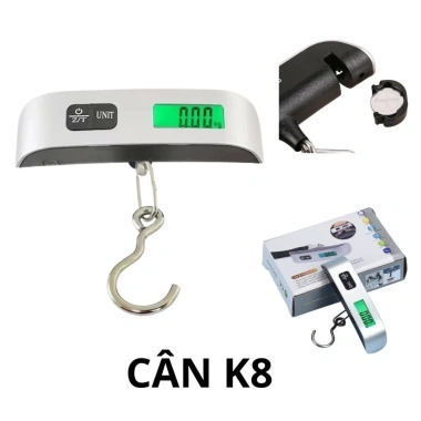 Cân hành lý K8 mini cầm tay - cân kỹ thuật số, móc treo, đo vali du lịch, giá 110k 8