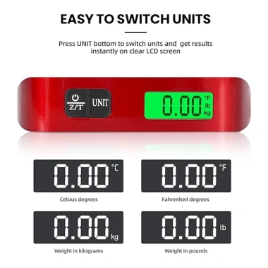 Cân hành lý KIPRUN 50kg/110lb - Cân du lịch điện tử, LCD đèn nền, tay cầm cao su, cảm biến nhiệt độ
