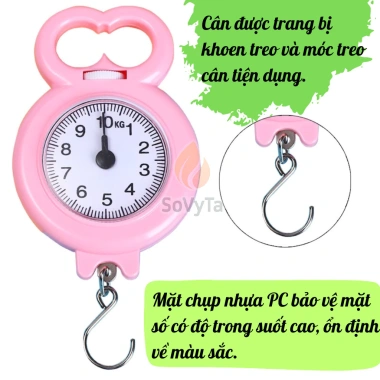 Cân Lò Xo Cầm Tay 10kg Siêu Nhẹ - Đo Hành Lý, Thực Phẩm Mini, Dễ Mang Khi Du Lịch - Giá 55.000đ 4