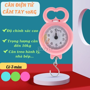 Cân Lò Xo Cầm Tay 10kg Siêu Nhẹ Du Lịch - Đo Hành Lý và Thực Phẩm Mini - 55.000