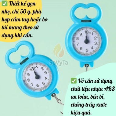 Cân Lò Xo Cầm Tay 10kg Siêu Nhẹ Du Lịch - Đo Hành Lý và Thực Phẩm Mini - 55.000 7