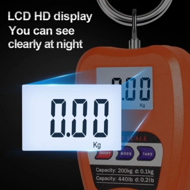 Cân móc điện tử COOLCELLS LCD độ chính xác cao, đa năng Kg/Lb/N, cầm tay mini