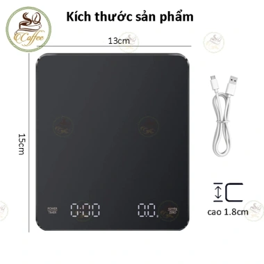 Cân pha cà phê LED 3kg/0.1g, cân tiểu ly sạc Type-C, màn hình cảm ứng, giá 179.000₫ 9