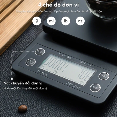 Cân pha cà phê tiểu ly điện tử mini 0.1g-5kg, siêu chính xác, giá chỉ 52.000₫