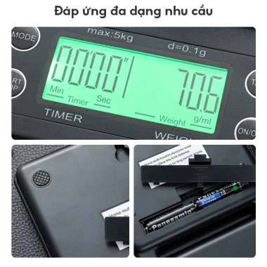 Cân pha cà phê tiểu ly điện tử mini 0.1g-5kg, siêu chính xác, giá chỉ 52.000₫ 8 Cân pha cà phê tiểu ly điện tử mini 0.1g-5kg, siêu chính xác, giá chỉ 52.000₫ 8