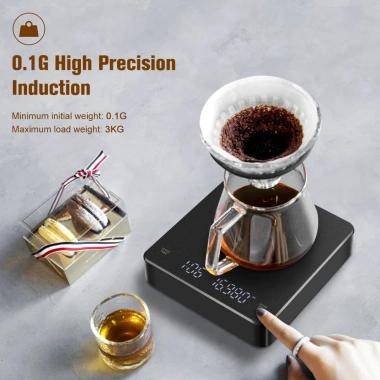 Cân pha cà phê tiểu ly điện tử mini, độ chính xác 0.1g-3kg, rang xay Espresso, dùng cho bánh và nhà bếp 5