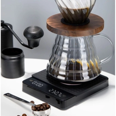 Cân pha cà phê tiểu ly điện tử mini, độ chính xác 0.1g-3kg, rang xay Espresso, dùng cho bánh và nhà bếp 8