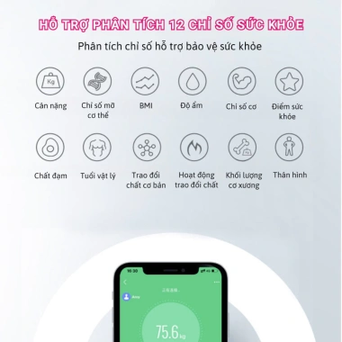 Cân sức khỏe Bluetooth KAW đo cân nặng, chất béo, phân tích - Giá 223.999₫ 2