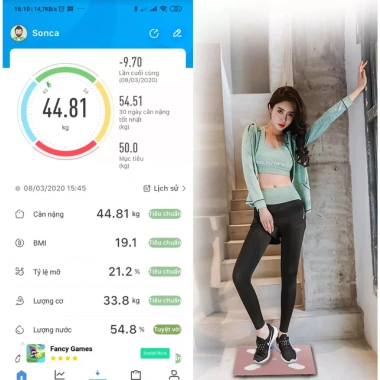 Cân sức khỏe Bluetooth KAW đo cân nặng, chất béo, phân tích - Giá 223.999₫ 3