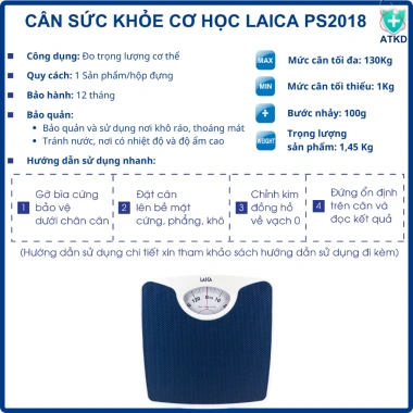 Cân sức khỏe cơ học LAICA PS2.018 - Đo chính xác, Giá ưu đãi 289.000đ