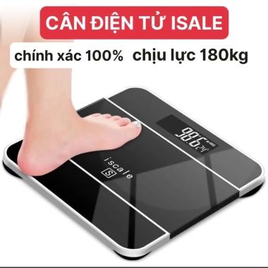 Cân sức khỏe điện tử ISCALE mặt kính cường lực, chịu tải 180kg, giá chỉ 160.000₫