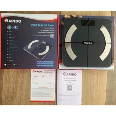 Cân sức khỏe điện tử Rapido RSB02-S Bluetooth Hàng chính hãng, bảo hành 12 tháng, giảm giá 275.000₫