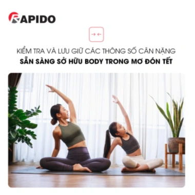 Cân sức khoẻ thông minh Rapido RSB02-S Bluetooth - Giảm giá Shopee, hàng chính hãng 299.000đ 6