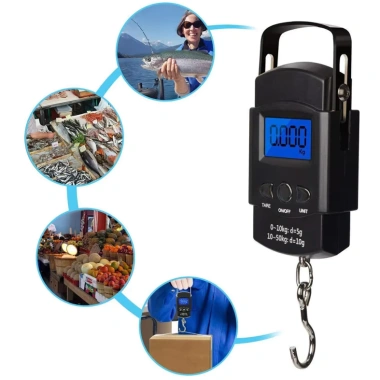Cân Tay Điện Tử LCD 50kg 10g - Gọn Nhẹ, Dây 100cm Kéo Dài, Tiện Lợi Du Lịch, Giá 68.000 VND