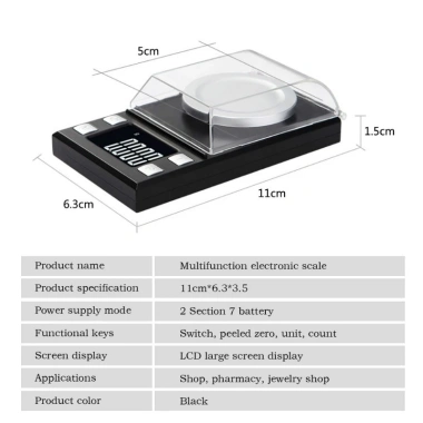 Cân tiểu ly điện tử 0.001g LCD siêu rõ - Đo trang sức 100g/0.001g, chỉ 294.500₫