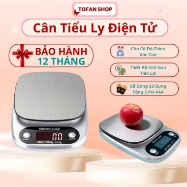 Cân tiểu ly điện tử 0.1g‑10kg độ chính xác cao, dùng cho thực phẩm nhà bếp – giá ưu đãi 115k