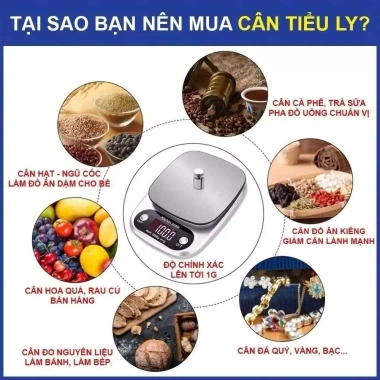 Cân tiểu ly điện tử đa năng, đo chính xác thực phẩm, phù hợp cho nhà bếp - Giá chỉ 65.000 VND