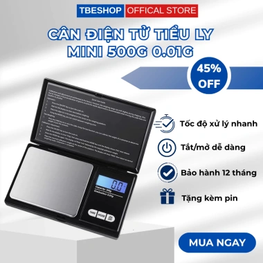 Cân Tiểu Ly Điện Tử Mini 0.01g 500g/200g Bỏ Túi, Chính Xác Cao, Tặng Pin AAA, Bảo Hành 1 Năm - Giá 150k