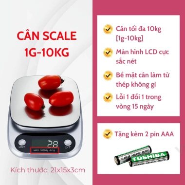 Cân Tiểu Ly Điện Tử Mini 1g-10kg Định Lượng Chính Xác - Bảo Hành 1 Năm - 29.000 VND 10 Cân Tiểu Ly Điện Tử Mini 1g-10kg Định Lượng Chính Xác - Bảo Hành 1 Năm - 29.000 VND 10