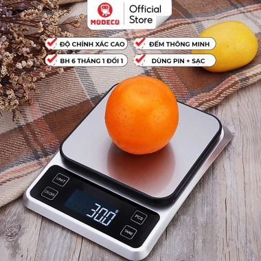 Cân Tiểu Ly Điện Tử Mini Modeco 0.1g-5kg Định Lượng Chính Xác, Đếm Tự Động, Kèm 3 Pin AAA - Giá 230k
