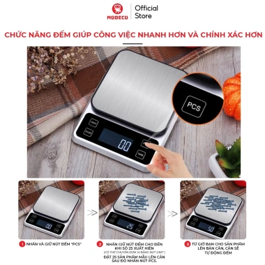 Cân Tiểu Ly Điện Tử Mini Modeco 0.1g-5kg Định Lượng Chính Xác, Đếm Tự Động, Kèm 3 Pin AAA - Giá 230k 7 Cân Tiểu Ly Điện Tử Mini Modeco 0.1g-5kg Định Lượng Chính Xác, Đếm Tự Động, Kèm 3 Pin AAA - Giá 230k 7