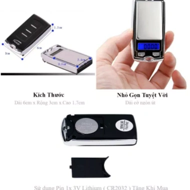 Cân Tiểu Ly Điện Tử Mini Remote KC200 - Chính Xác 0.01g, 200g, Móc Khóa Ô Tô, Giá 169.000