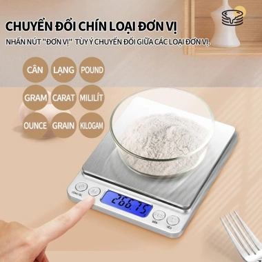 Cân Tiểu Ly Điện Tử ZiinLife 0.1g-3kg, Pin Sạc Dự Phòng, LCD, Khay Inox Đa Năng - Giá Ưu Đãi 79.000₫ 2