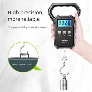 Cân treo điện tử Cucxin 50kg USB sạc - Nhựa di động, màn hình kỹ thuật số, đèn nền, cân cá câu cá 8