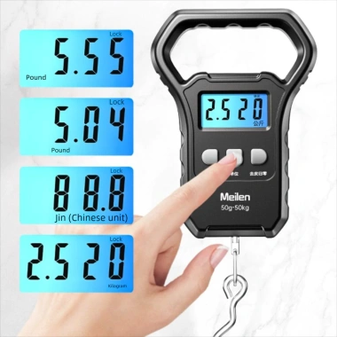 Cân treo điện tử LABAICAI 50kg – Màn hình kỹ thuật số, đèn nền, sạc USB, cân hành lý & cá 3