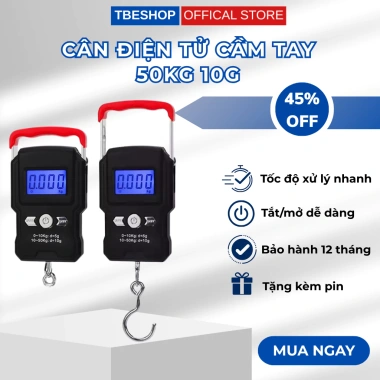 Cân Treo Điện Tử Mini 50kg WH A23 Chính Hãng - Phù Hợp Cân Gas, Kèm Pin AAA, Bảo Hành 1 Năm - Giá chỉ 139k