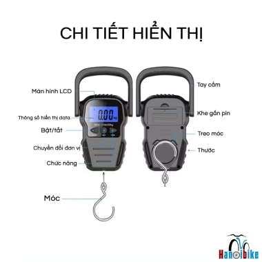 Cân treo mini điện tử cầm tay Fishing Scale - Thước đa năng, cân hành lý, cá, xe đạp, chỉ 218.500 VND