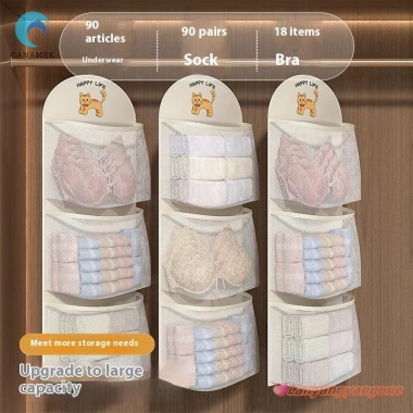 CANAMEK Túi Lưới Bảo Quản Quần Áo 2/3 Lớp Dung Tích Lớn Thoáng Khí Có Móc Treo Giá 46.6k 3