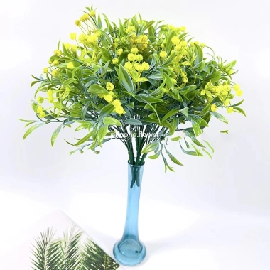Cành cây giả lá ô liu nhựa dài 34cm, có hoa, đẹp khi cắm lọ hoa - Giá 15.200₫
