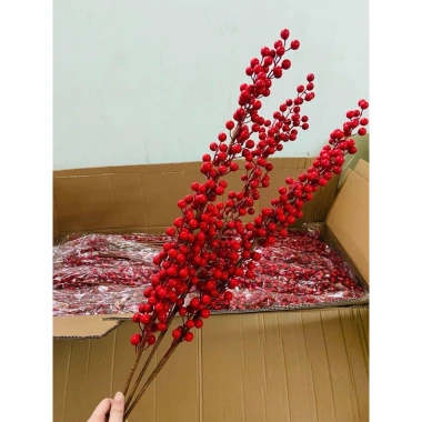 Cành đào Đông 12 nhánh cao 1m Loại 1, quả to tròn, decor Tết giá chỉ 28k