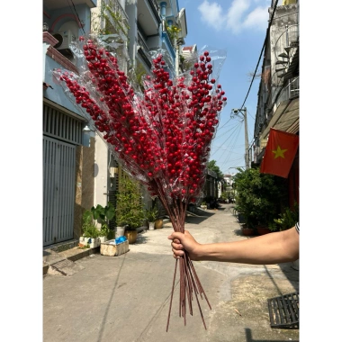 Cành đào Đông 12 nhánh cao 1m Loại 1, quả to tròn, decor Tết giá chỉ 28k