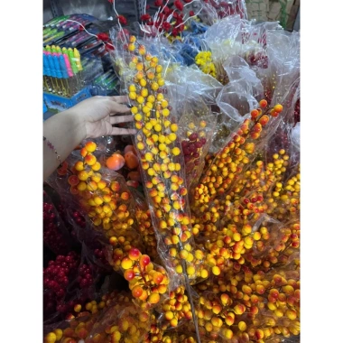 Cành Đào Đông cao cấp 100cm - 12 nhánh quả đỏ, hoa giả trang trí Tết, giá ưu đãi 10.000 VND 3