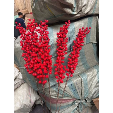 Cành Đào Đông cao cấp 100cm - 12 nhánh quả đỏ, hoa giả trang trí Tết, giá ưu đãi 10.000 VND 9
