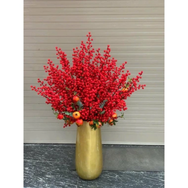Cành Đào Đông Đỏ 6-12 nhánh 65-100cm - Decor Tết, Tháp, Oản - Giá ưu đãi 14.999₫