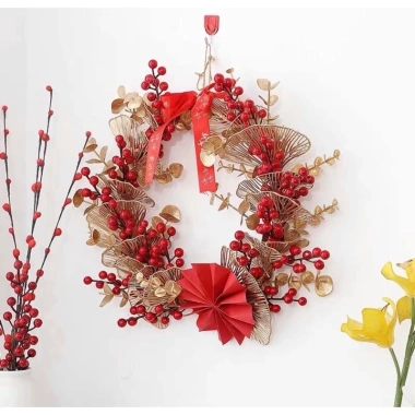 Cành đào đông loại 1 12 nhánh 100cm - Hoa lụa Duy Hương giá chỉ 8.000₫