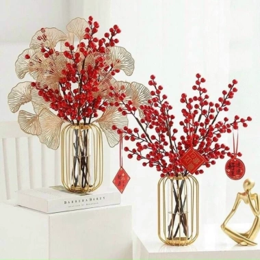 Cành đào đông loại 1 12 nhánh 100cm - Hoa lụa Duy Hương giá chỉ 8.000₫